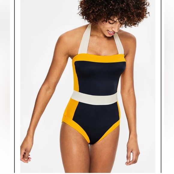 Boden Other - Boden NWT Santorini Navy/White/Yellow One Piece Swimsuit Women's Size 2R